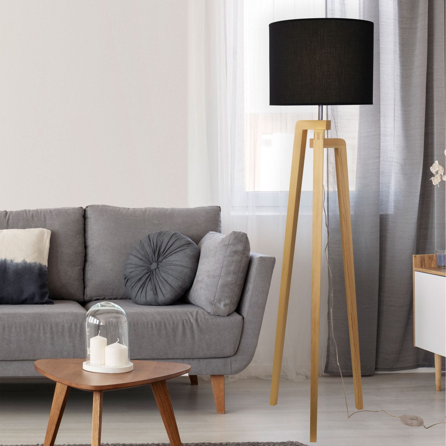 LUND COMPLETE FLOOR LAMP BLACK